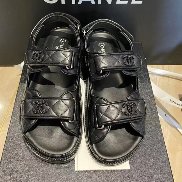 Chanel Velcro Beach Shoes - Picture 1 of 1
